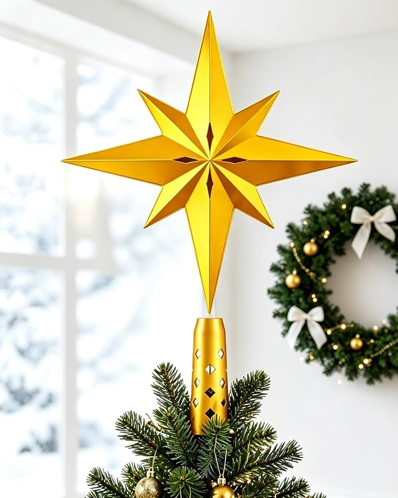 JOICEE 3D Printed Christmas Bethlehem Tree Topper Star for Christmas Decor | Amazon (US)
