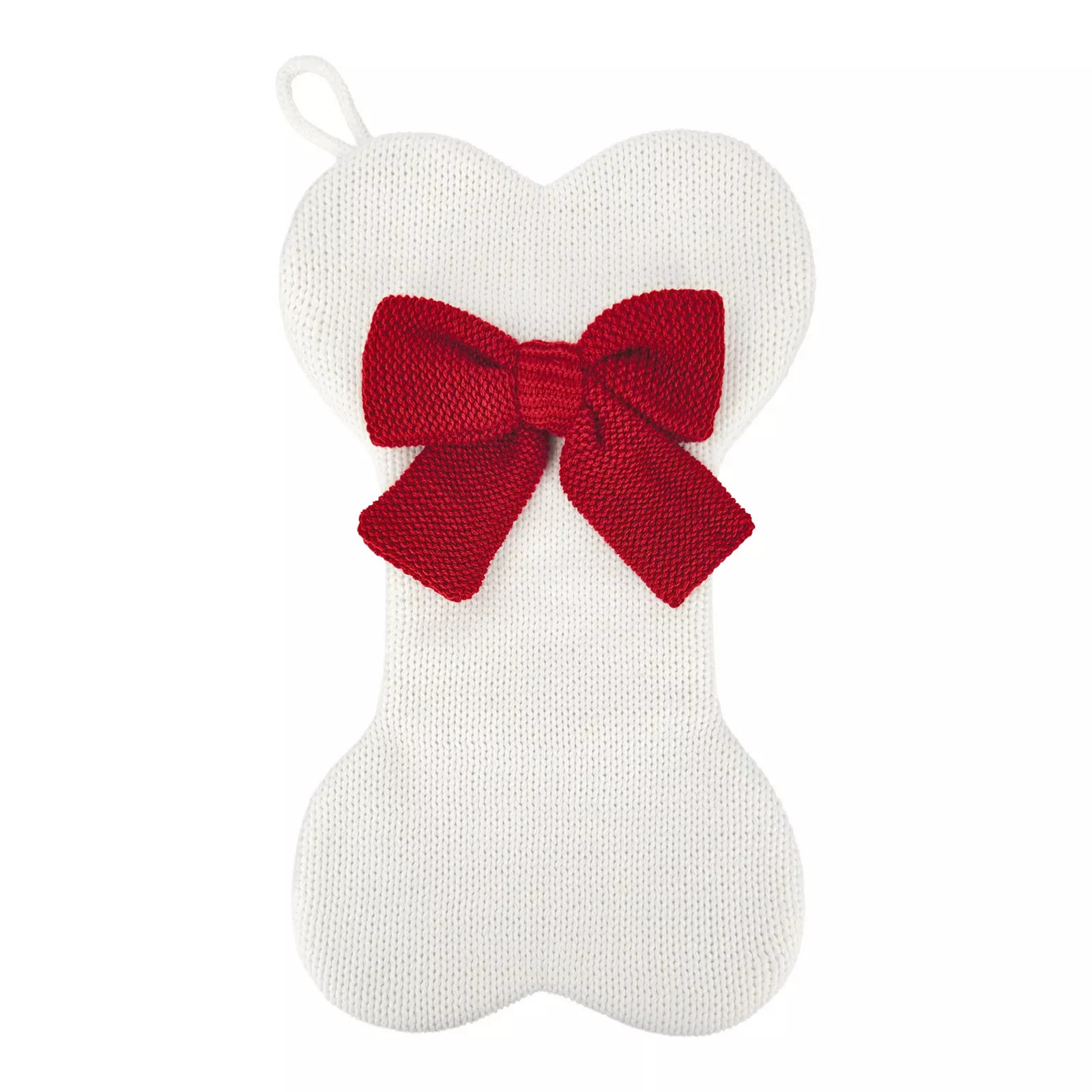 St. Nicholas Square\u00ae Bone Shaped Knit Christmas Stocking with Bow | Kohl's