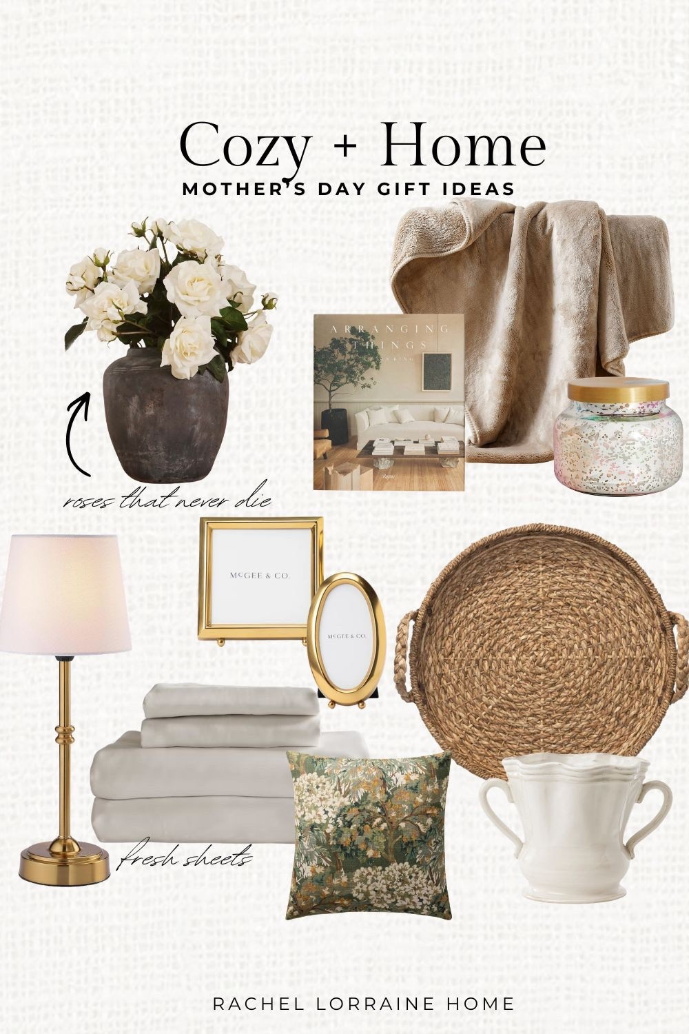 Cozy Home Mother’s Day gift ideas for the mom or mother figure who loves a warm, welcoming home. From soft blankets and scented candles to cordless lamps, coffee table books, vases, and realistic faux roses she can enjoy for years. Home pieces that elevate the everyday. 

#LTKHome #LTKMothersDay
