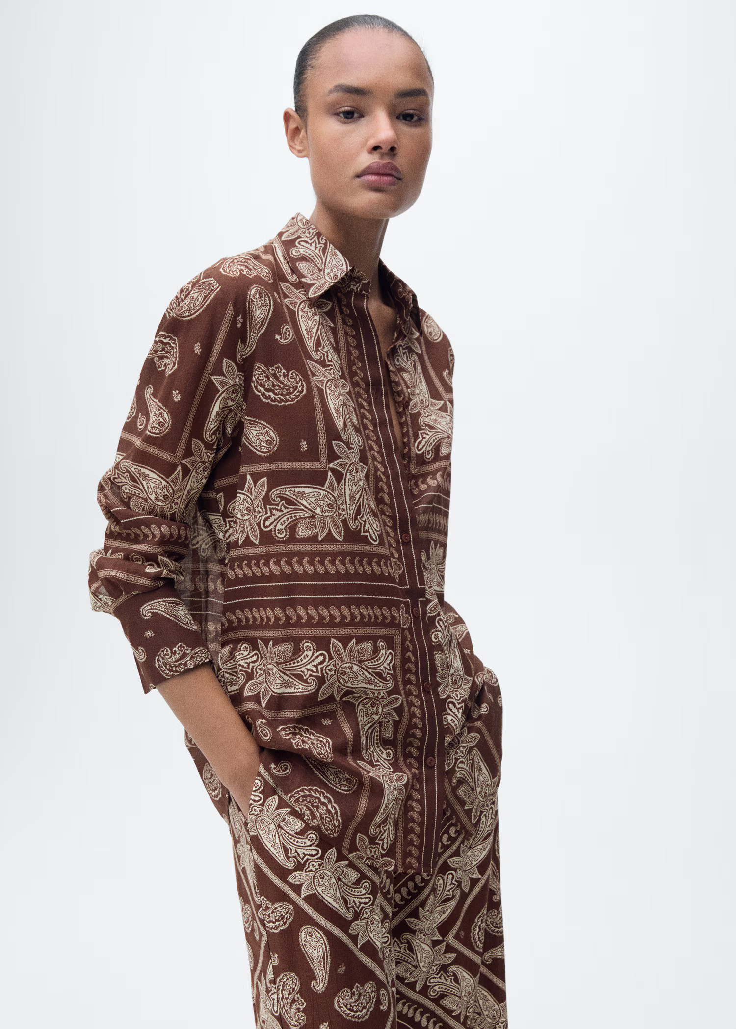 Regular-fit paisley shirt - Women | MANGO USA | Mango (US/MX/AU)