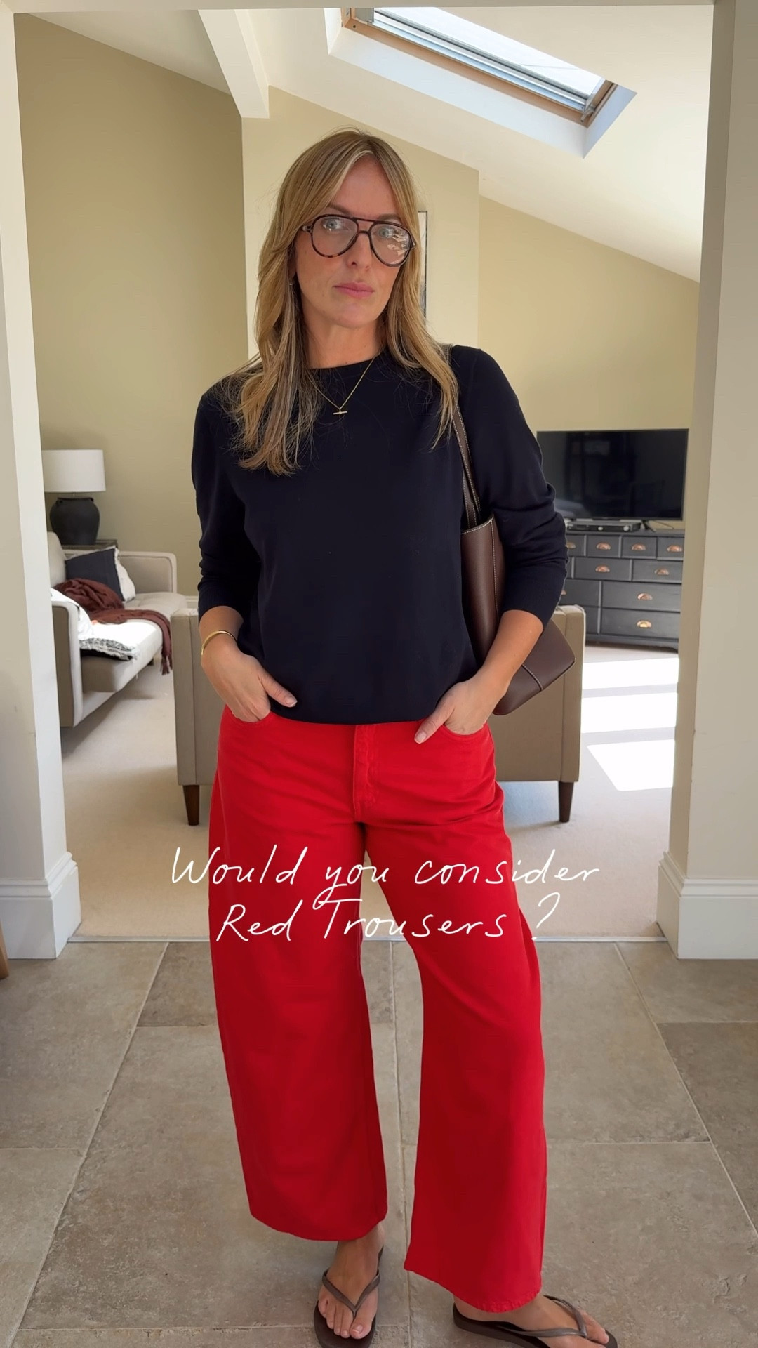 Use code LTKUK10 for 10% off orders over £100 at Mango . 
I had to share these red jeans . The colour is vibrant and uplifting and the silhouette lovely .They are a similar leg shape to the mango jeans I feature alot on here with a few differences… the hem is wider ,the rise a touch lower and the length is shorter. I’d still say true to size - I’m wearing a U.K. 14 and I’m 5ft 7 - inside leg of the jeans is 28.5 inches. 
Other shades available. 

Styled simply with this extra fine merino wool knit (XL) and flip flops (other footwear would work! ) 


#highstreetfashion #whattowear #personalshopper #jeans #outfitideas 
