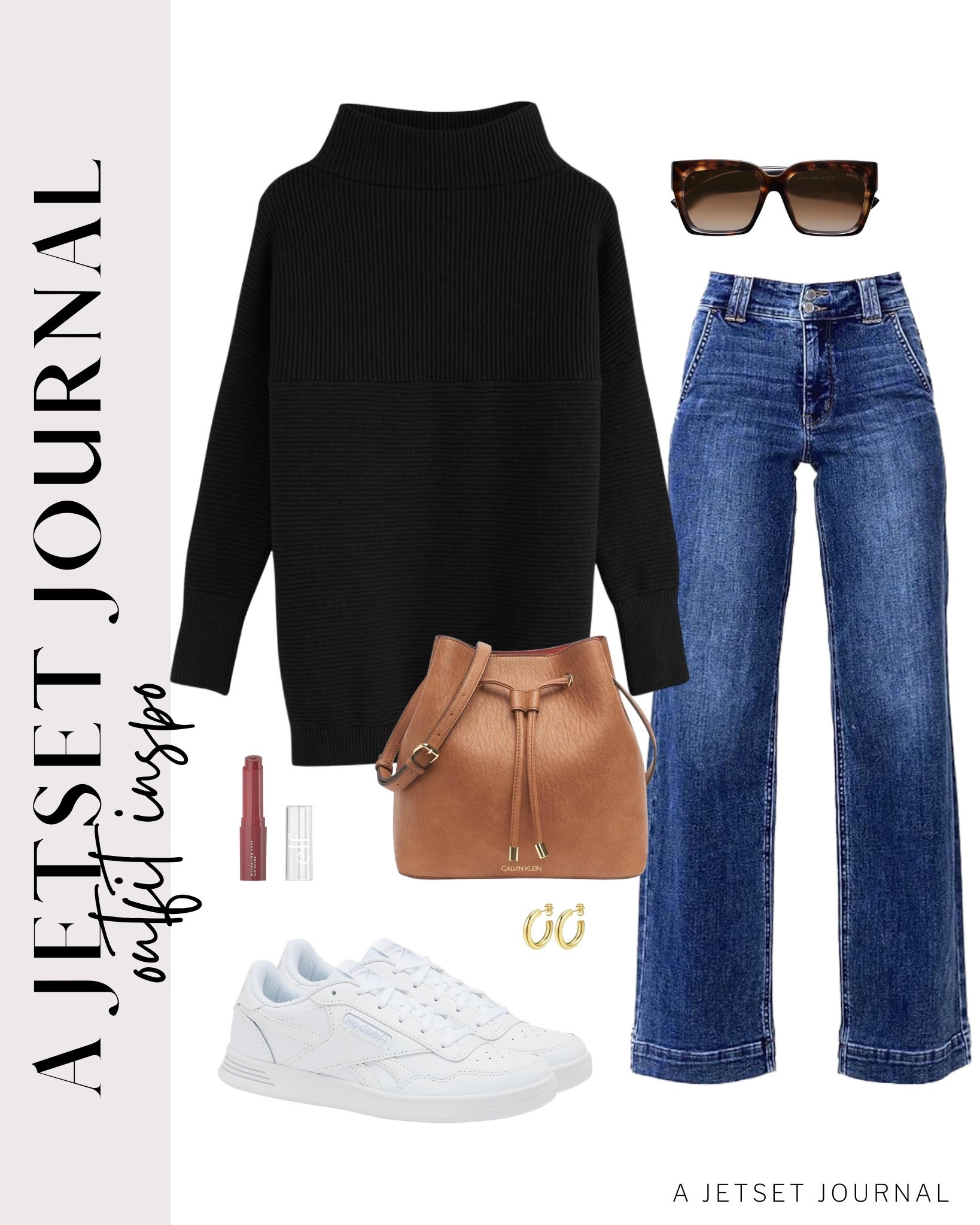 A knit turtleneck sweater feels so comfy and looks great with wide leg jeans and sneakers. Here are five outfits to try!
sojos sunglasses, puma sneakers, stud hoop earrings, elf lip gloss, everyday fashion, fall outfit idea, casual look, vacation style, makeup must have, beauty favorite, functional bag, amazon fashion, affordable style

#LTKStyleTip #LTKU #LTKSeasonal