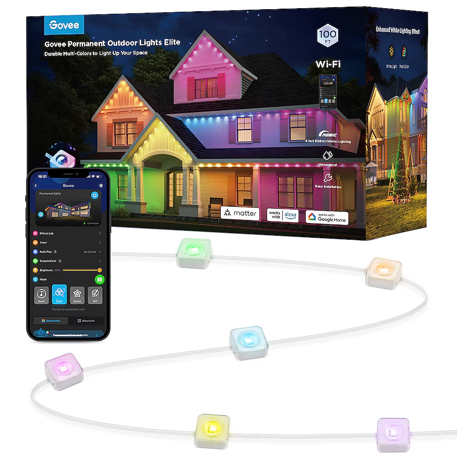 Govee 100-ft Plug-in White Indoor/Outdoor String Light Color Changing LED Mini Bulbs Bluetooth Co... | Lowe's