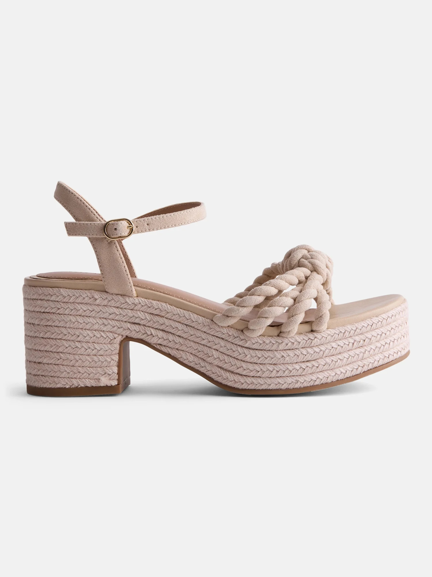 Free Assembly Women's Espadrille Block Heel Platform Sandals | Walmart (US)
