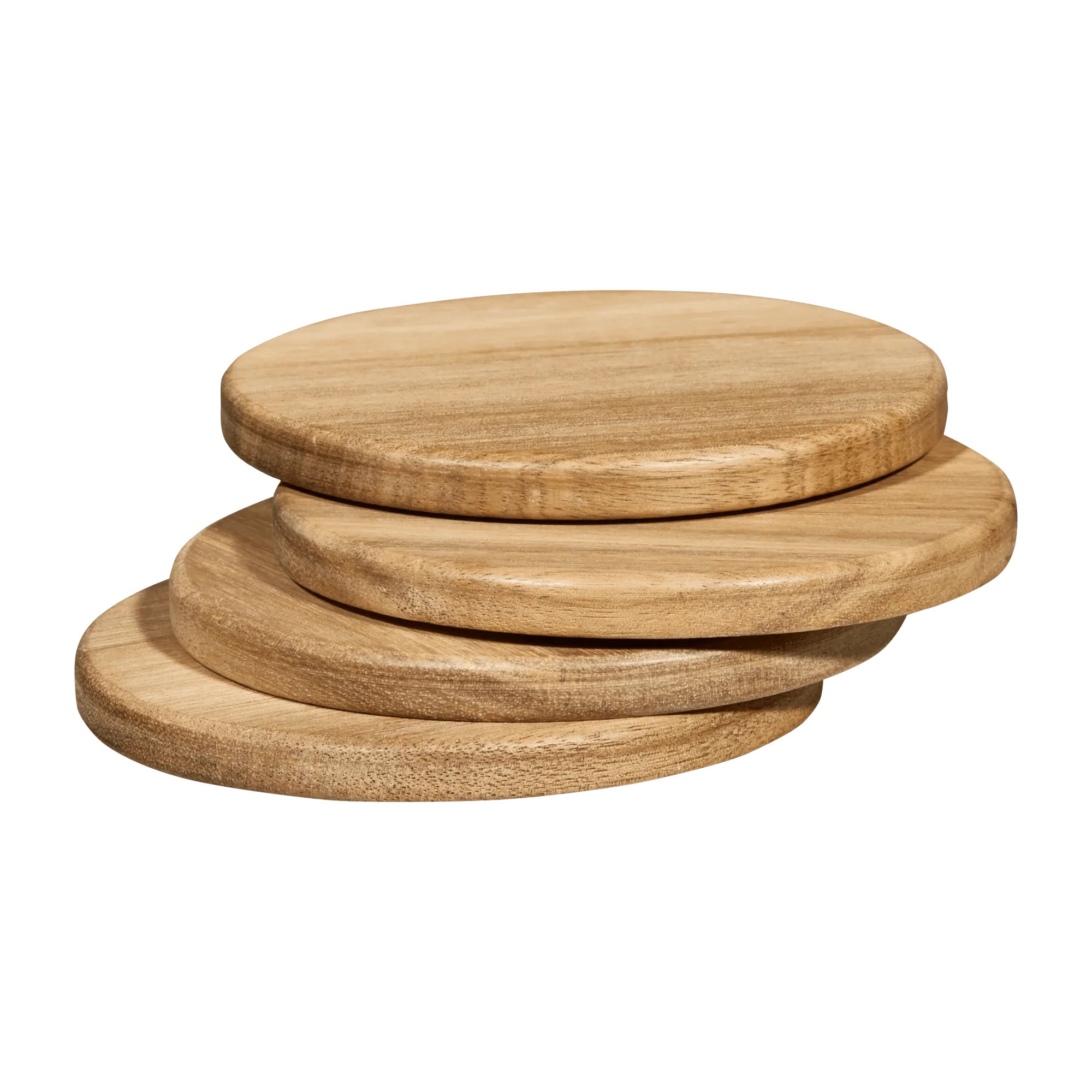 Set of 4 Wood Coasters Natural Bouclair | Bouclair