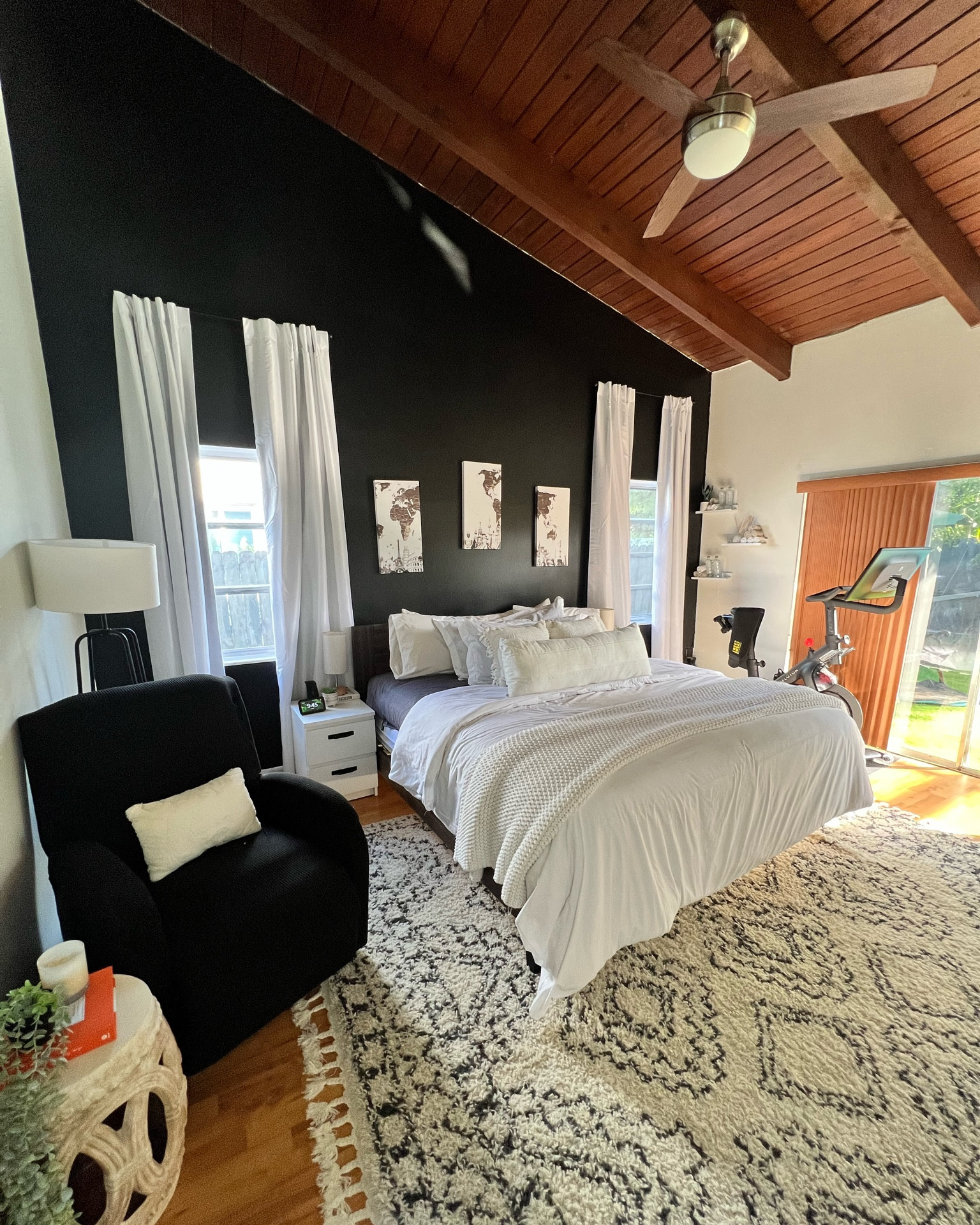 Our master bedroom is coming along. Shop the look:
Black accent wall
White bedding
Linen sheets
Chair cover
Scandi rug

#LTKhome #LTKFind