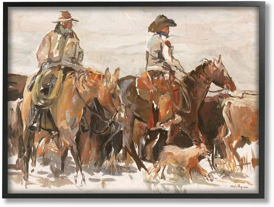 Stupell Industries Cowboys And Horses Farm Western Painting | Amazon (US)