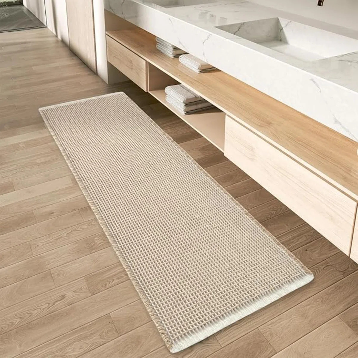Upgraded Waffle Bath Mat, Super Absorbent Non Slip Bath Mats For Bathroom Floor, Machine Washable... | Wayfair North America