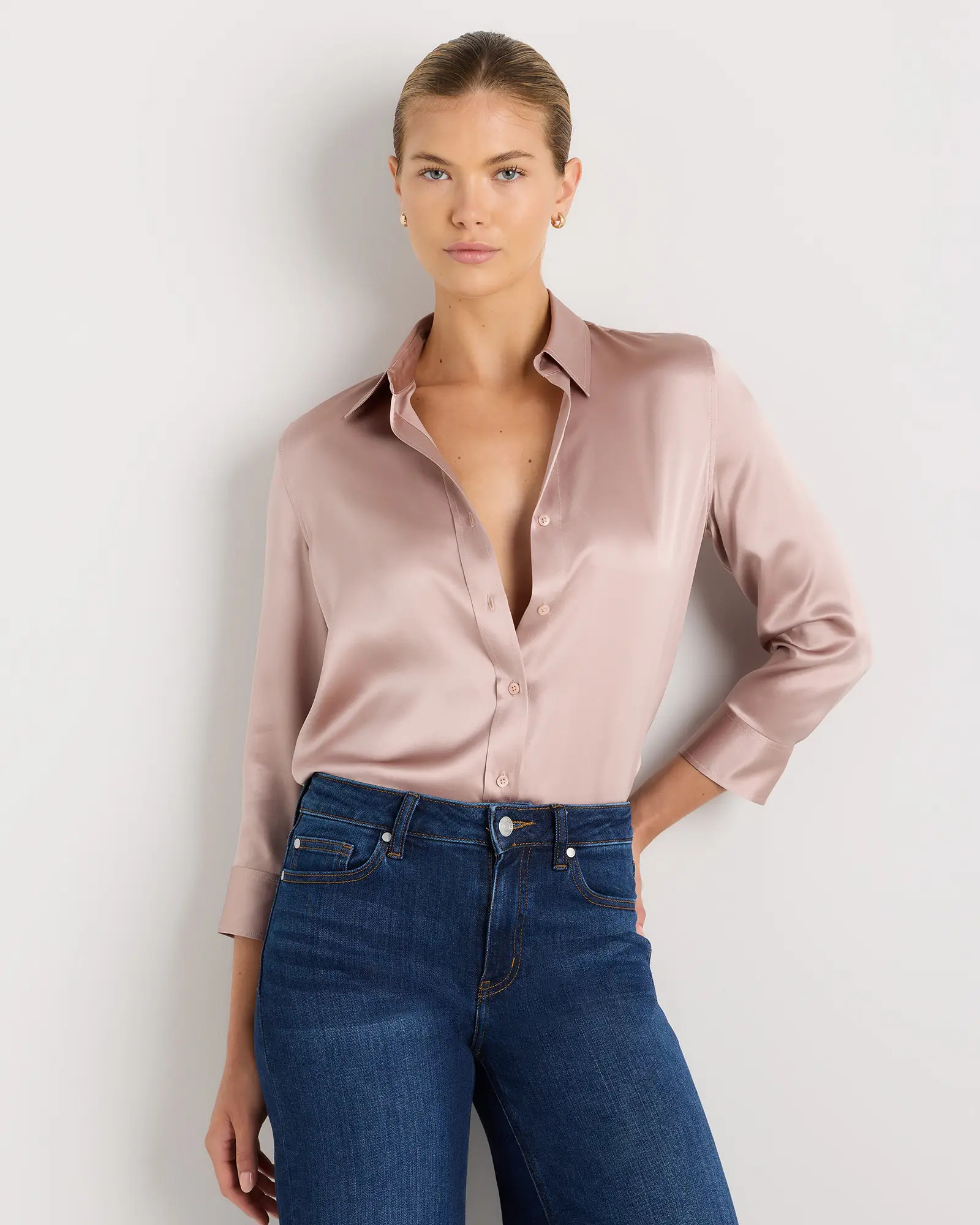 100% Washable Silk Three-Quarter Sleeve Shirt | Quince