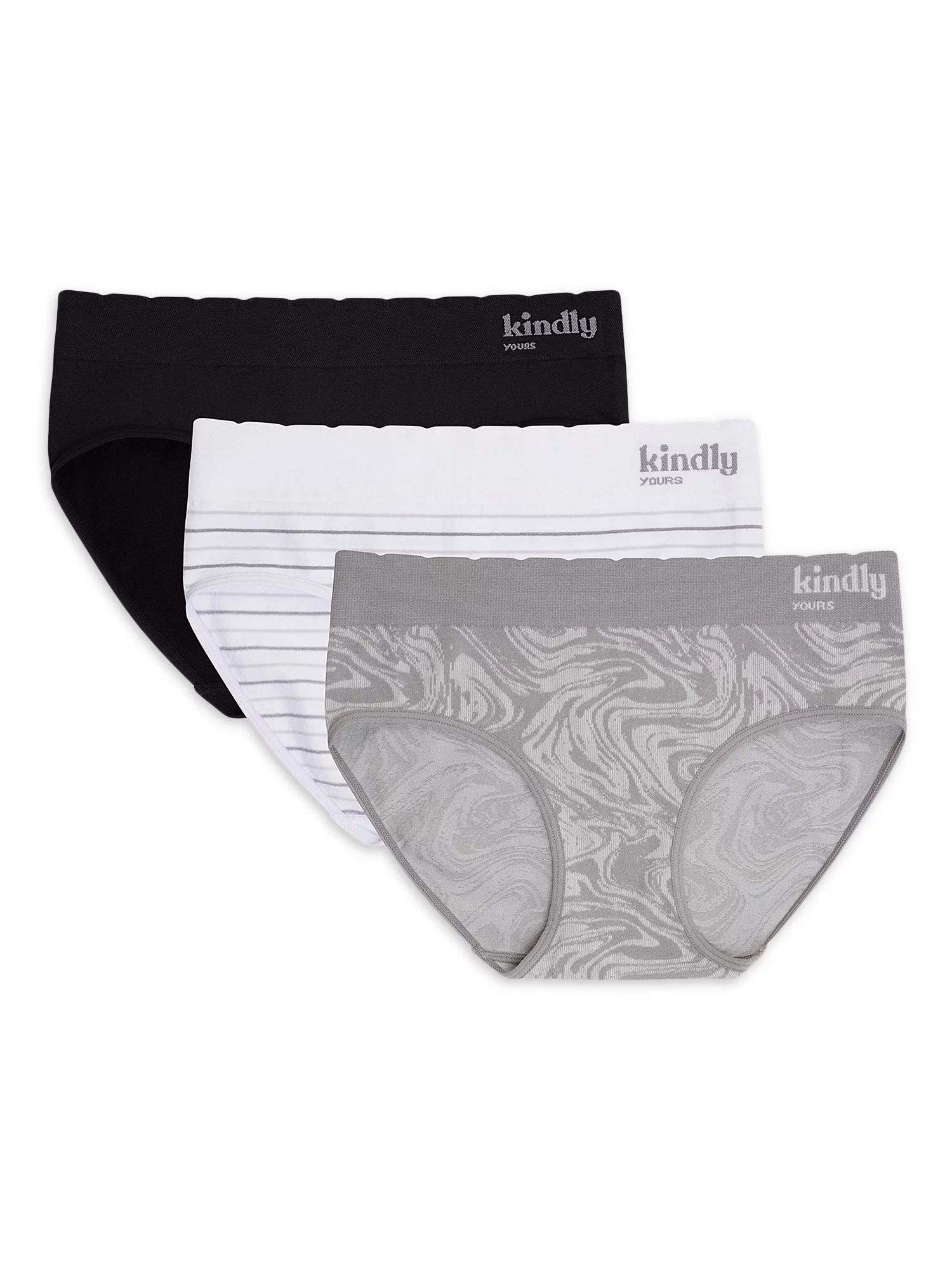 KINDLY Hipster Seamless Striped Solid Print Tie Dye Panty (Women's) 3 Pack - Walmart.com | Walmart (US)