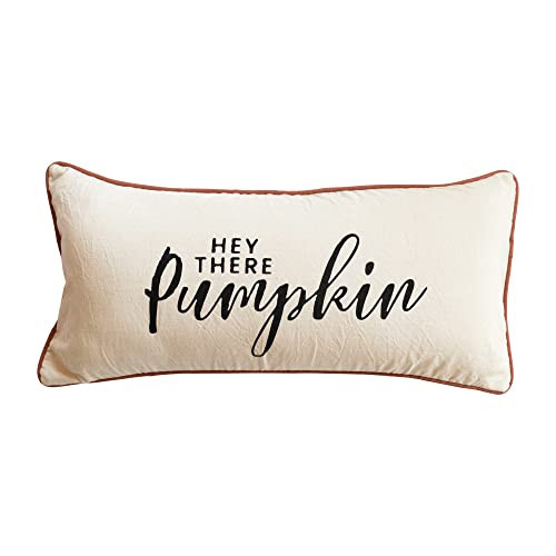 Creative Co-Op Cotton Throw Pillow with "Hey There Pumpkin" Embroidery | Amazon (US)