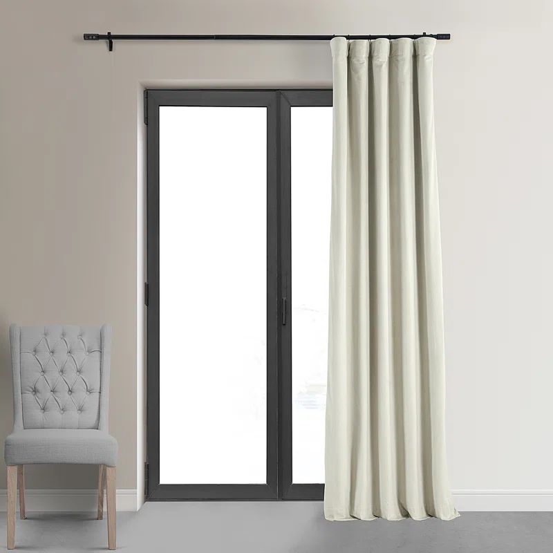 Ollivia Velvet Blackout Thermal Rod Pocket Single Curtain Panel | Wayfair Professional