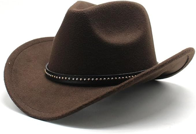 Western Cowboy Hat, Wide Edge Chinlon Western Felt Outdoor Hat, Suitable for Men and Women, Class... | Amazon (UK)