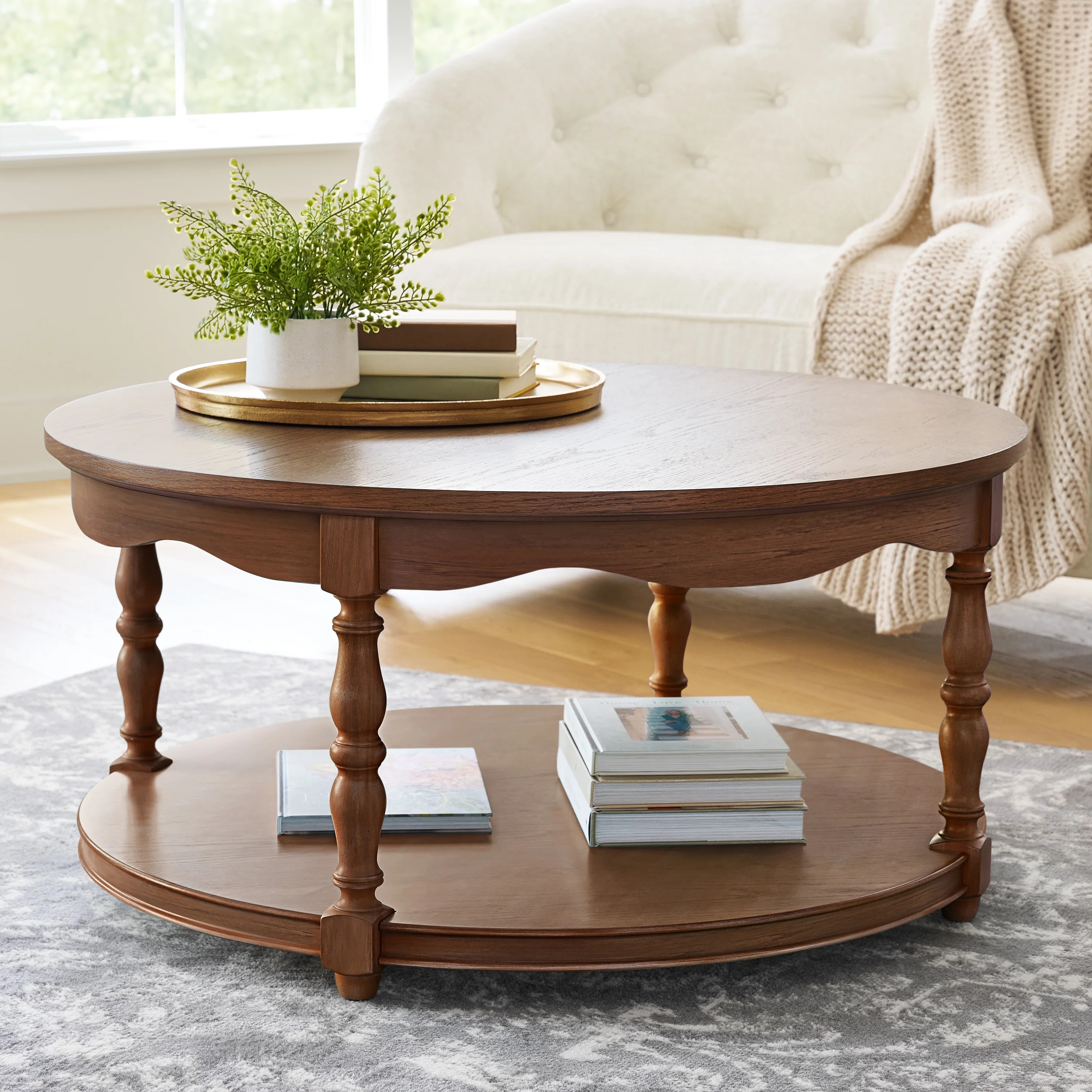 Pioneer Woman Helen Round Coffee Table, Heirloom Brown | Walmart (US)