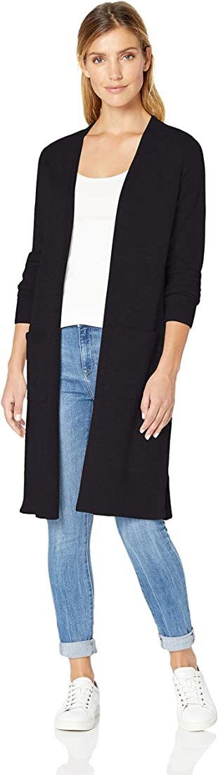 Amazon.com: Amazon Essentials Women's Lightweight Longer Length Cardigan Sweater, Black, X-Small ... | Amazon (US)