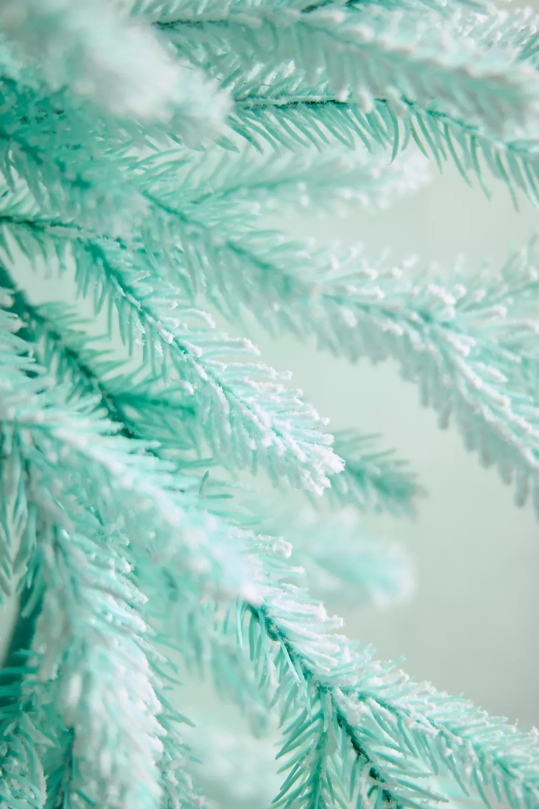 Flocked Mint Faux Fir Wreath | Anthropologie (US)
