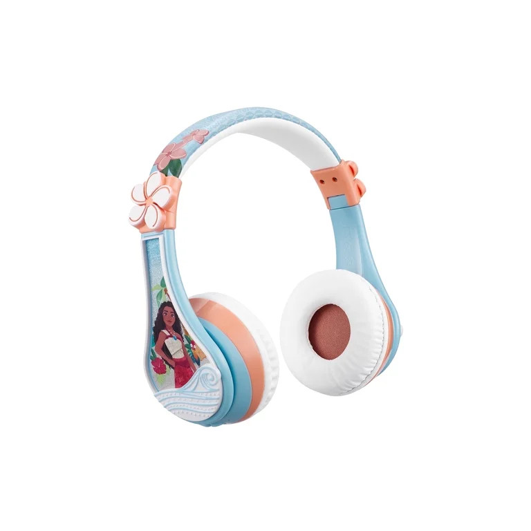 eKids Moana Bluetooth Headphones for Kids, Wireless Earphones with Microphone Includes Aux Cord | Walmart (US)