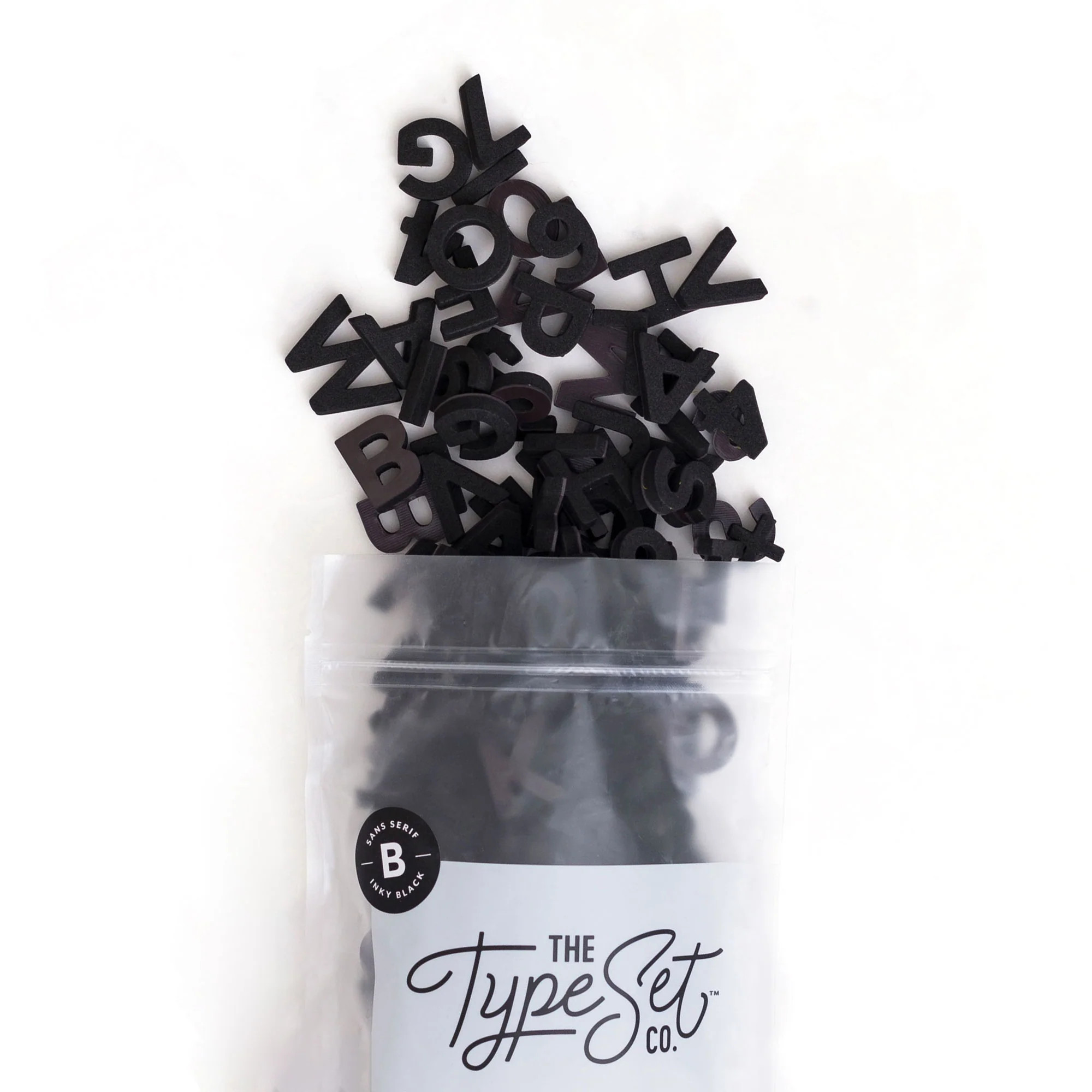 1" 200pc Inky Black Magnetic Letters & Numbers | The Type Set Co.