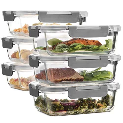 Superior Brand Latching Glass Meal Prep Container 6 Pack, 35oz, Oven Safe - Walmart.com | Walmart (US)