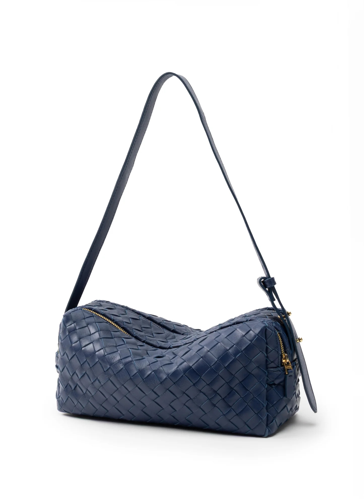 Trousse Woven Leather Navy - Woven Leather Bags - Elleme | Elleme