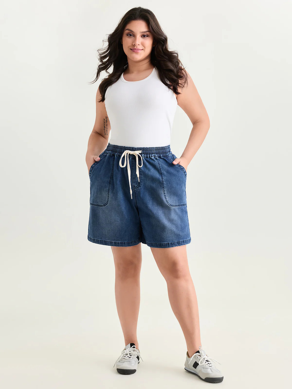 Pull-On Elastic Waist Denim Shorts | Bloomchic