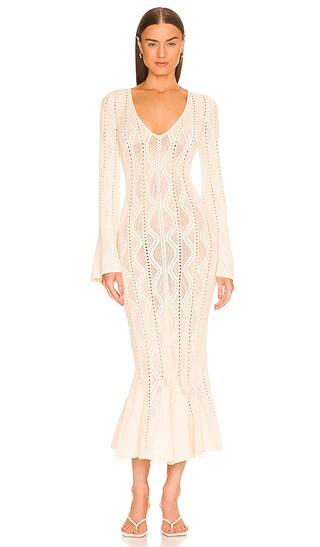 Rio Knit Dress in White Smoke | Revolve Clothing (Global)