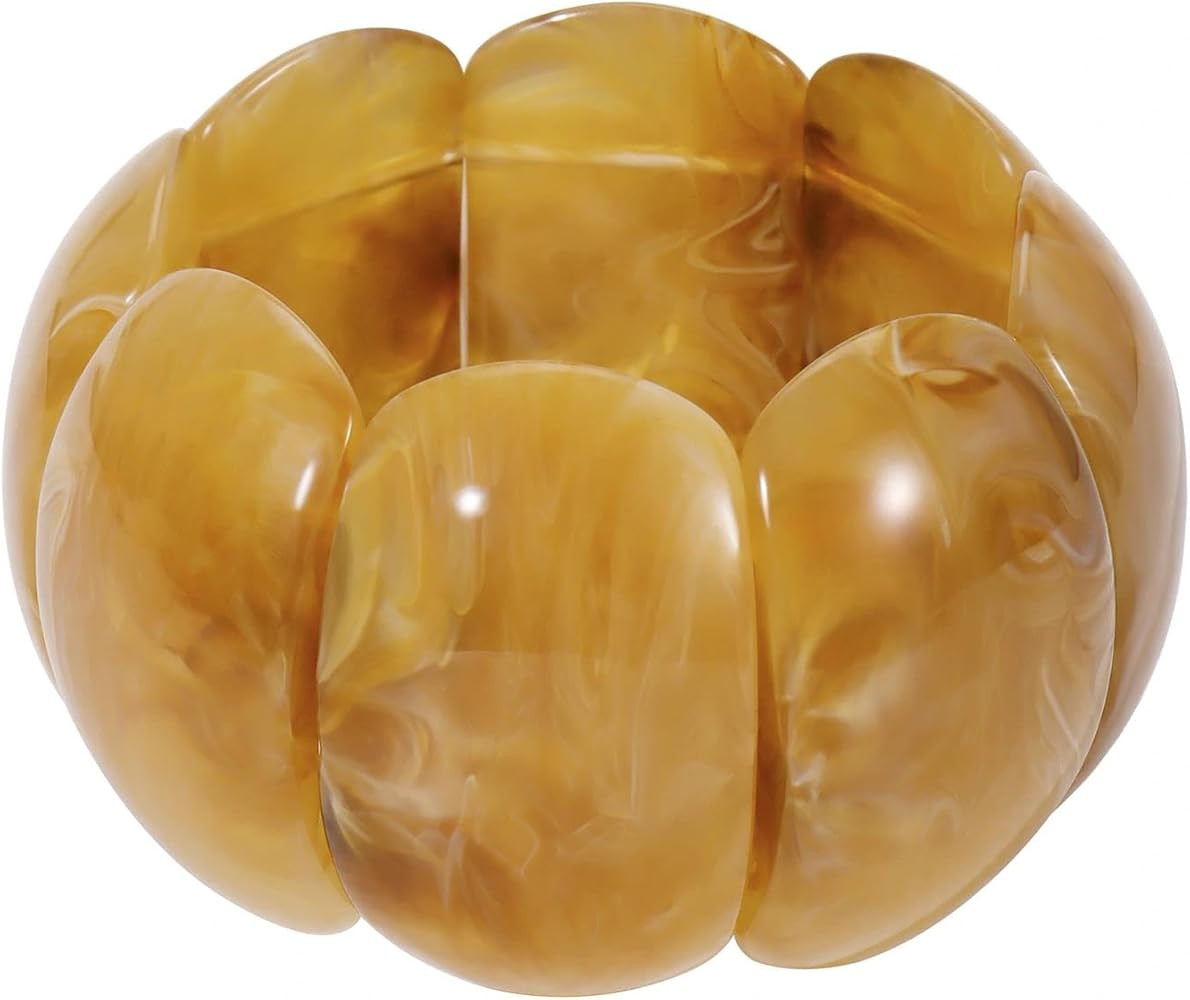 Chunky Bracelets for Women Acrylic Stretchable Cuff Vintage Bangle Resin Stretch Bracelets Colorf... | Amazon (US)