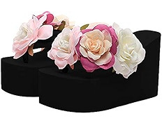 QZUnique Women Flip Flop, Thong Wedge Platform Sandals Arch Support Slippers High Heel Comfortabl... | Amazon (US)