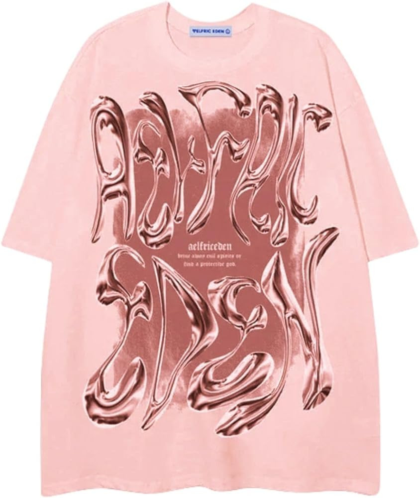 Aelfric Eden Metalic Graphic Tees Men Y2k Oversized T Shirts Women Vintage Tees Unisex Summer Top... | Amazon (US)
