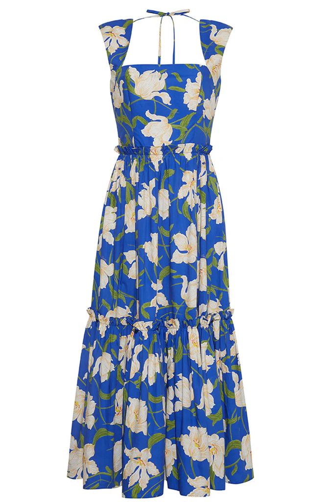 Claire Dress in Blue Holland Tulips | Over The Moon