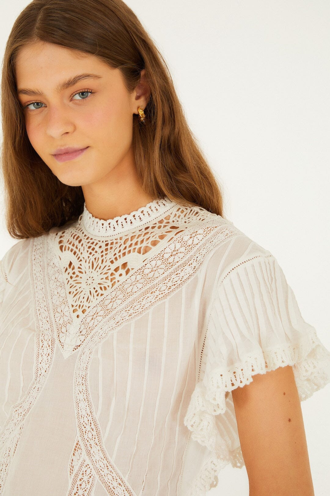 Off-White Blouse With Appliqués, OFF-WHITE / L | FarmRio (US)