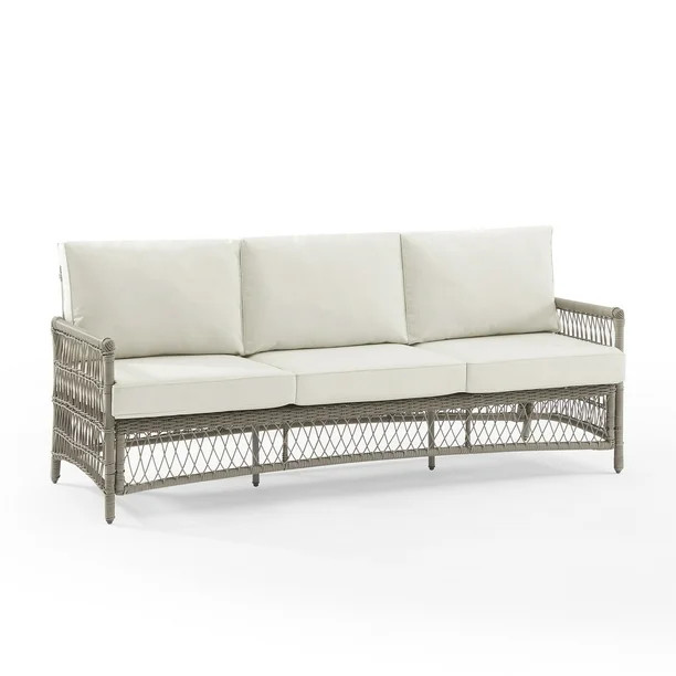 Thatcher Outdoor Wicker Sofa Creme/Driftwood | Walmart (US)