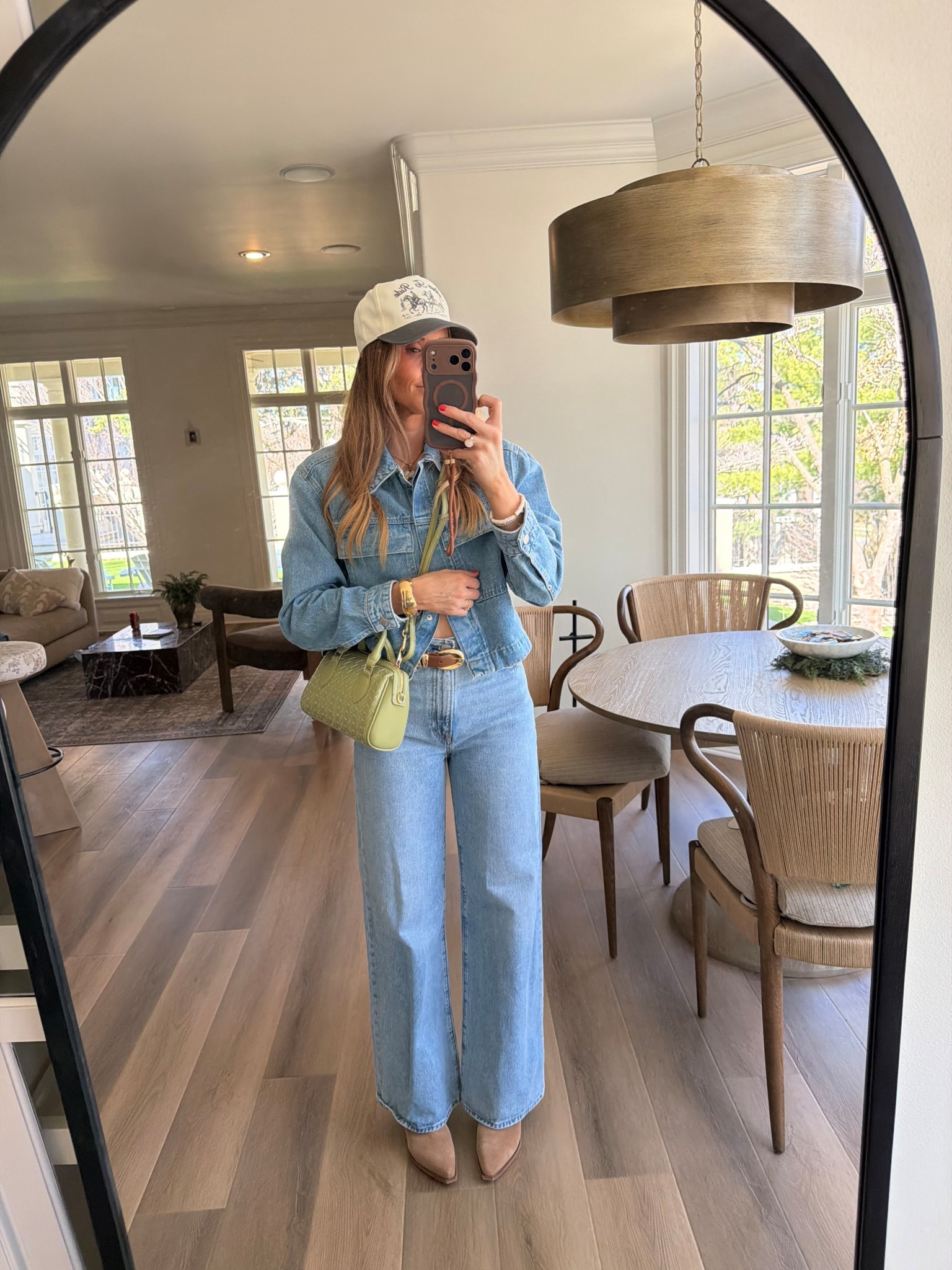 Denim on denim yes please👏🏻 been loving piecing together fun accessories to spice up my fits! 

#LTKmomlife #LTKgrwm #LTKootd