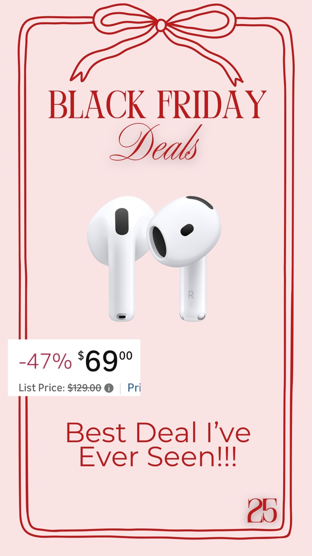 Black friday deal on air pods


#LTKGiftGuide #LTKCyberWeek #LTKSaleAlert