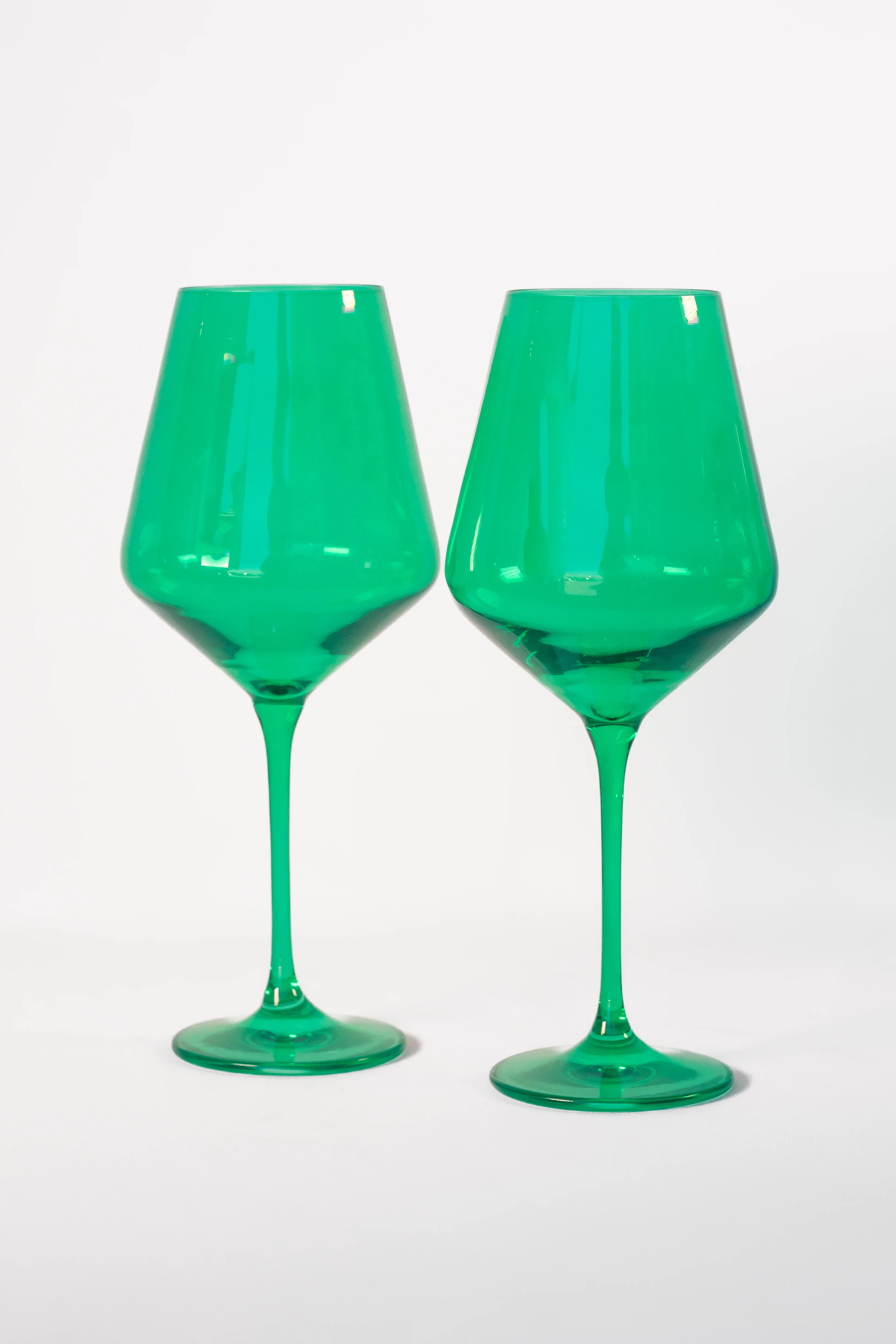 Estelle Colored Wine Stemware - Set of 2 {Kelly Green} | Estelle Colored Glass