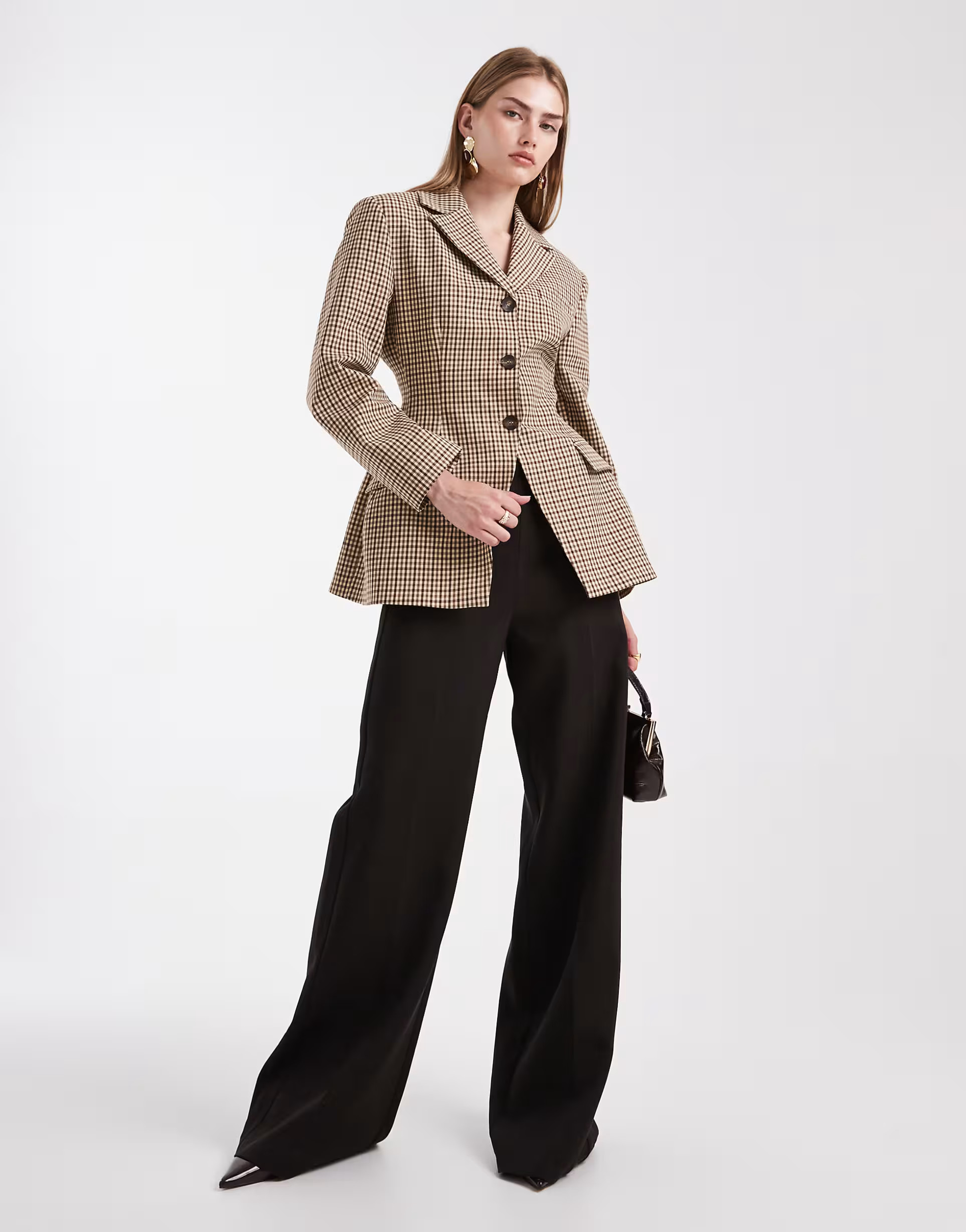 ASOS DESIGN cinch moulded hip blazer co ord in micro check | ASOS | ASOS (Global)