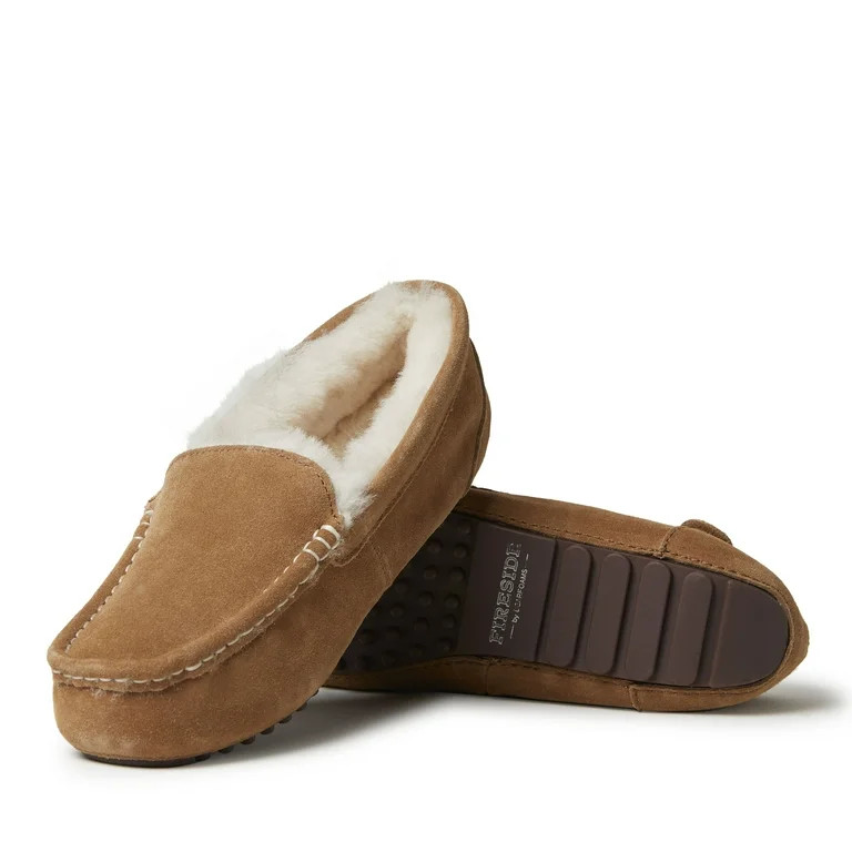 Fireside By Dearfoams Women's Mel Genuine Shearling Moccasin Slipper | Walmart (US)