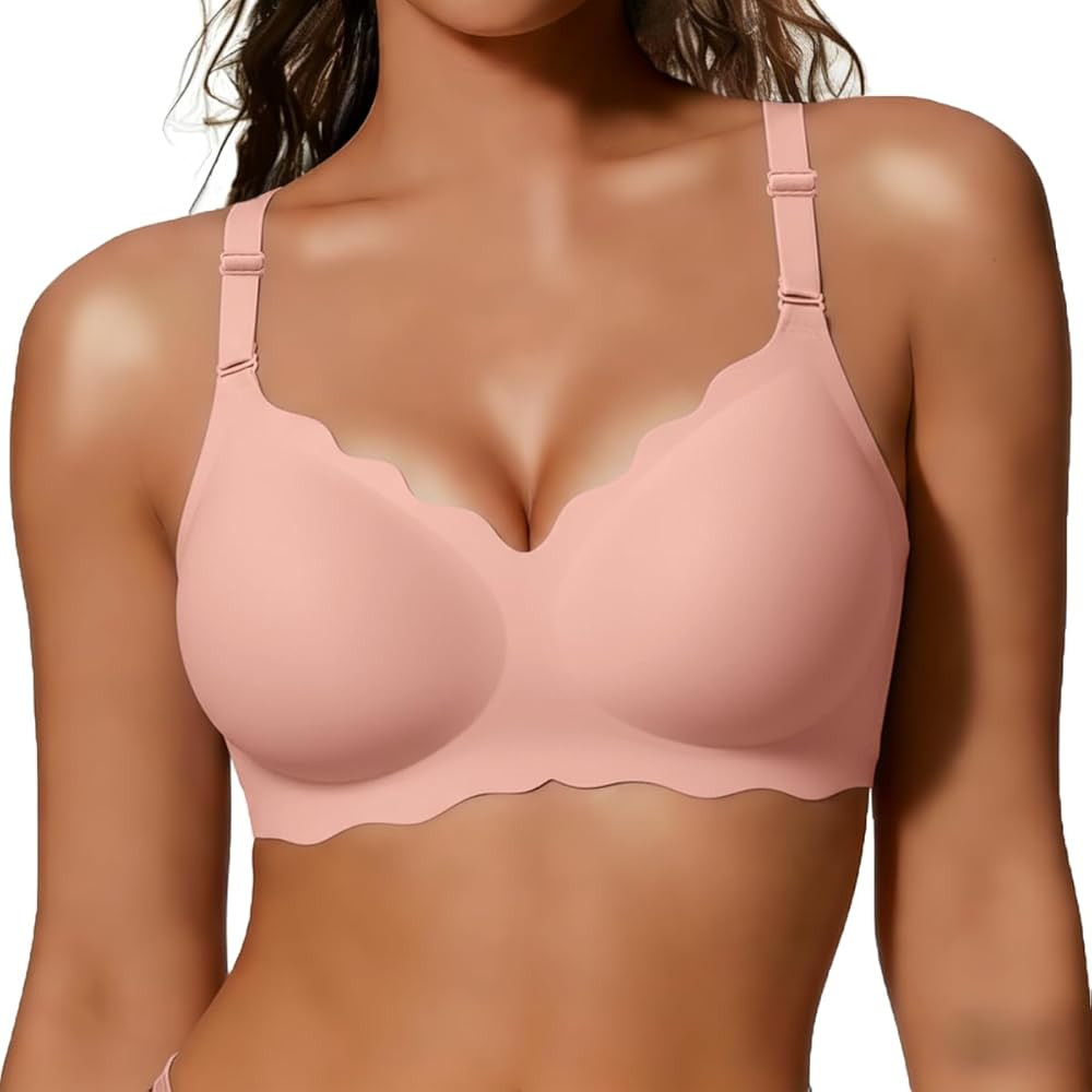COCOMARTS Jelly Bras for Women No Underwire Scalloped Push Up Wireless Bralettes Seamless Soft Co... | Amazon (US)