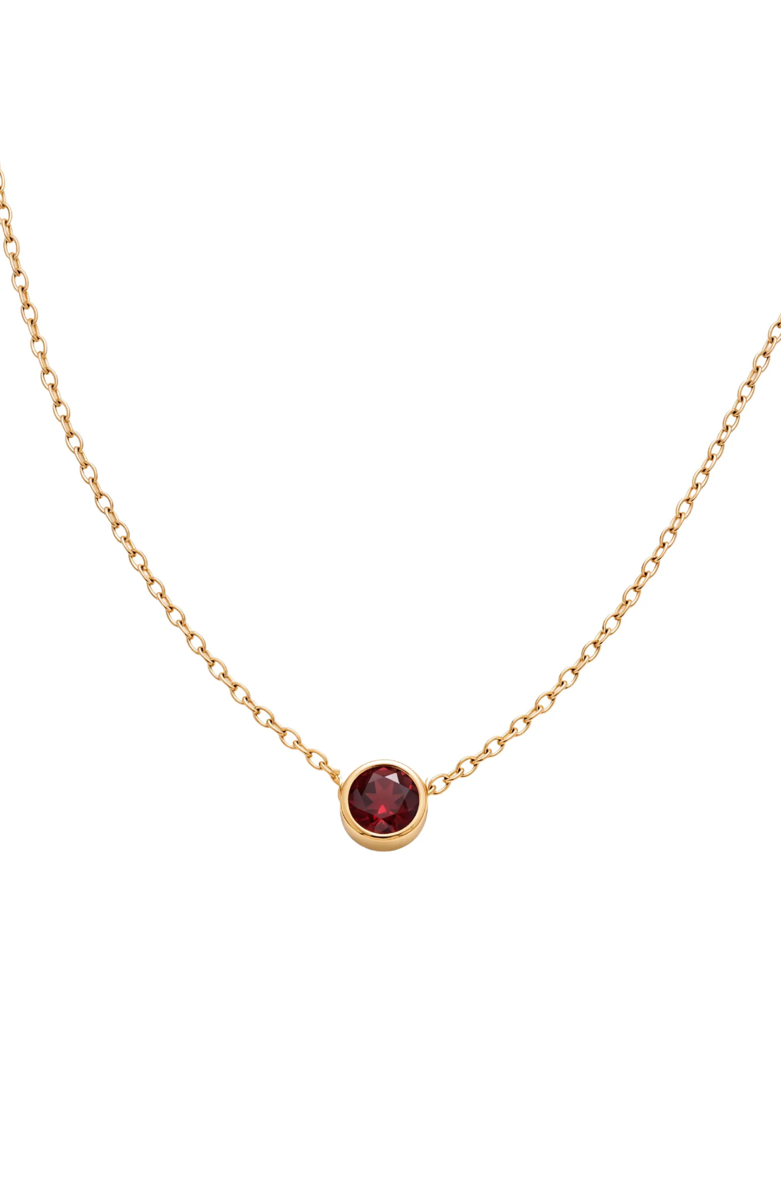 Argento Vivo Sterling Silver Birthstone Pendant Necklace in Gold/july at Nordstrom | Nordstrom