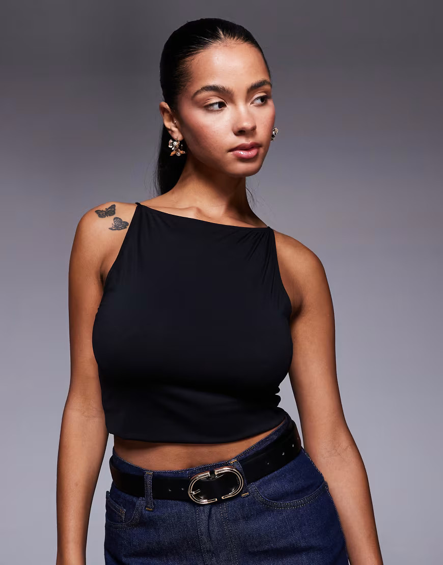 Good American weightless sleeveless tank in black | ASOS (Global)