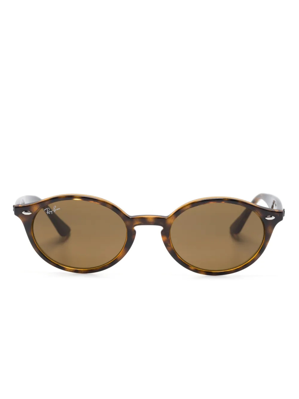 Ray-Ban tortoiseshell-effect oval-frame Sunglasses | Brown | FARFETCH | Farfetch Global