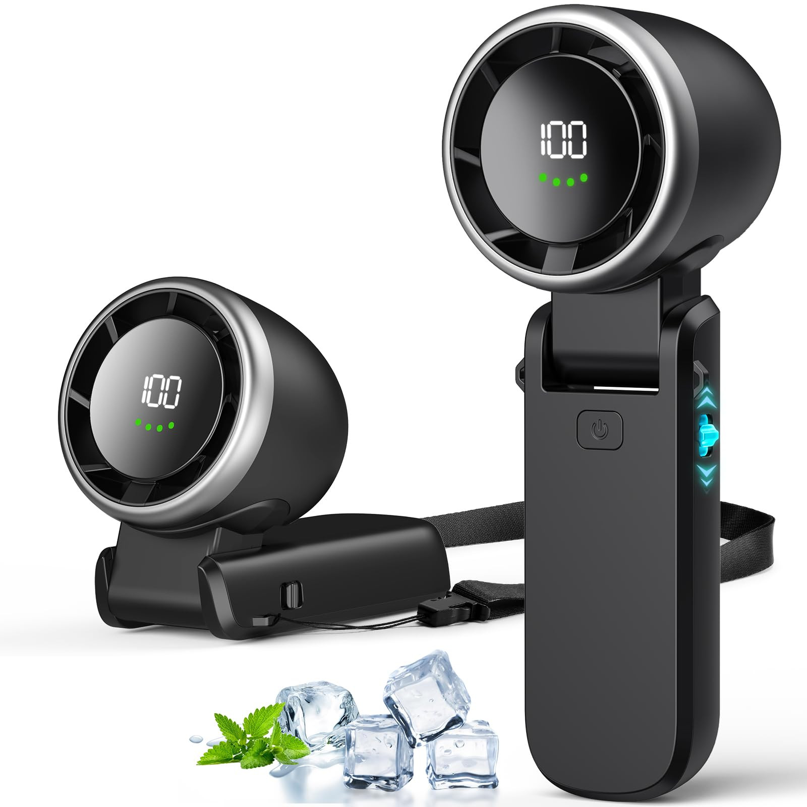 Portable Handheld Turbo Fan, Stepless 100 Gear Wind Rechargeable Personal Hand Fan, 5000mAh Handh... | Amazon (US)