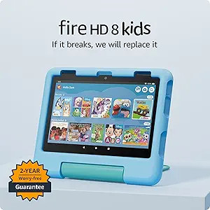 Amazon Fire HD 8 Kids tablet (newest model), ages 3-7. With bright 8" HD screen. Includes ad-free... | Amazon (US)