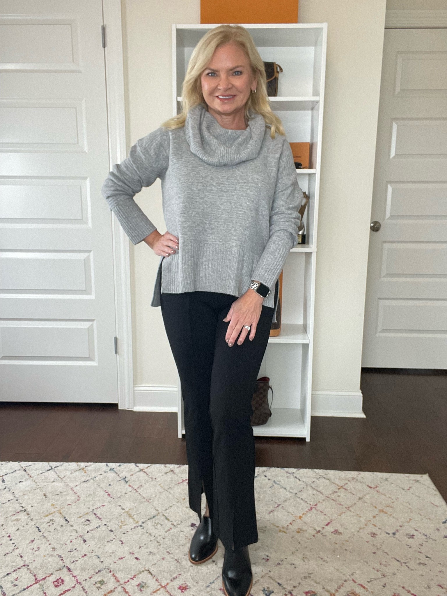 Don't walk, RUN and order these pants! So slimming and on trend with the split hem. Under $20!
#Walmart
#walmartfinds
#walmartfashion
#affordablefashion
#falloutfit
#workwear
#fashionover50
#fashionover40
#over50style
#over50andfabulous
#over50blogger
#sweaters

#LTKunder50 #LTKstyletip #LTKSeasonal