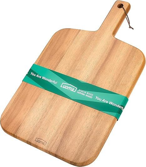 Luomal Wood Cutting Board with Handle, 16.5x10inch Acacia Wooden Serving Board for Kitchen, Chees... | Amazon (US)