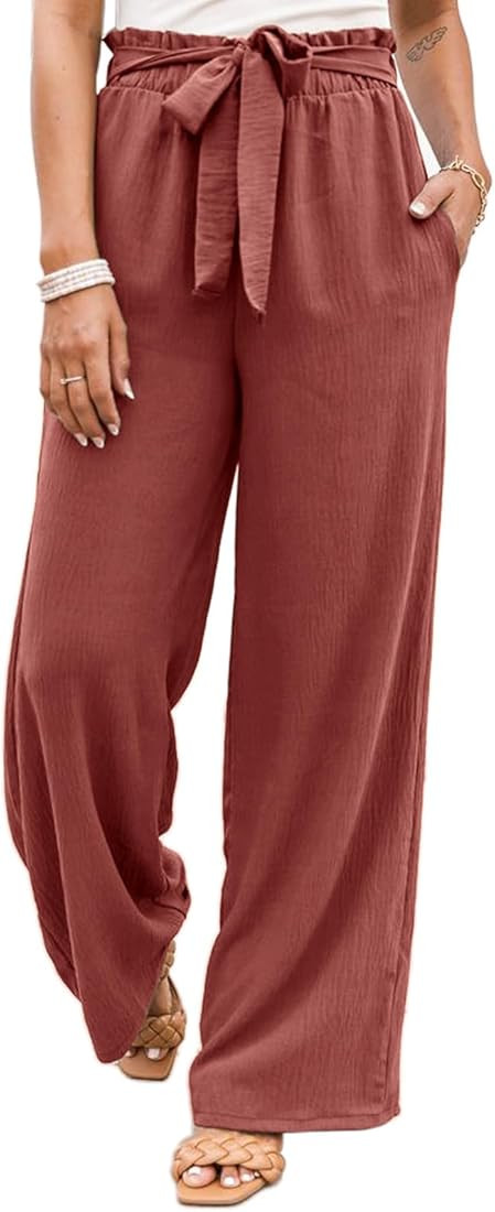 NIMIN Wide Leg Pants for Women High Waisted Business Casual Pants Work Pants Loose Flowy Summer B... | Amazon (US)