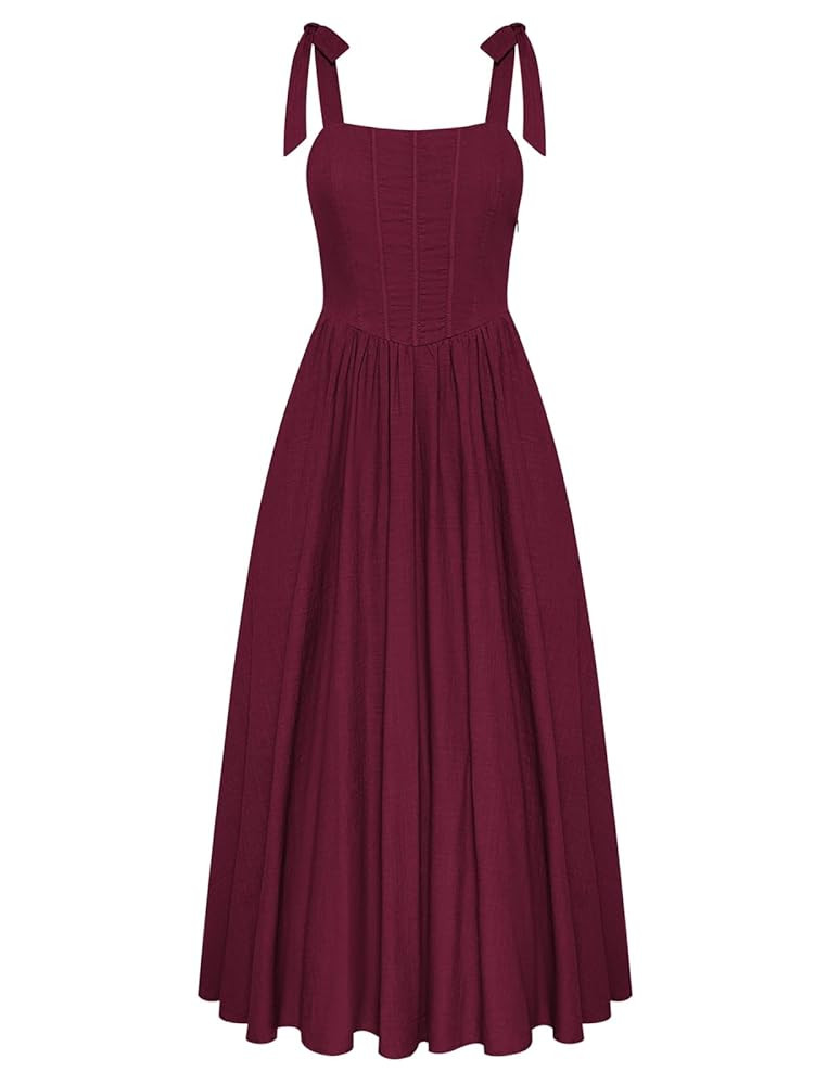 SCARLET DARKNESS Damen Mittelalter Kleid Lang Ärmellos mit Schnürung Gesmokt A-Linie Renaissanc... | Amazon (DE)