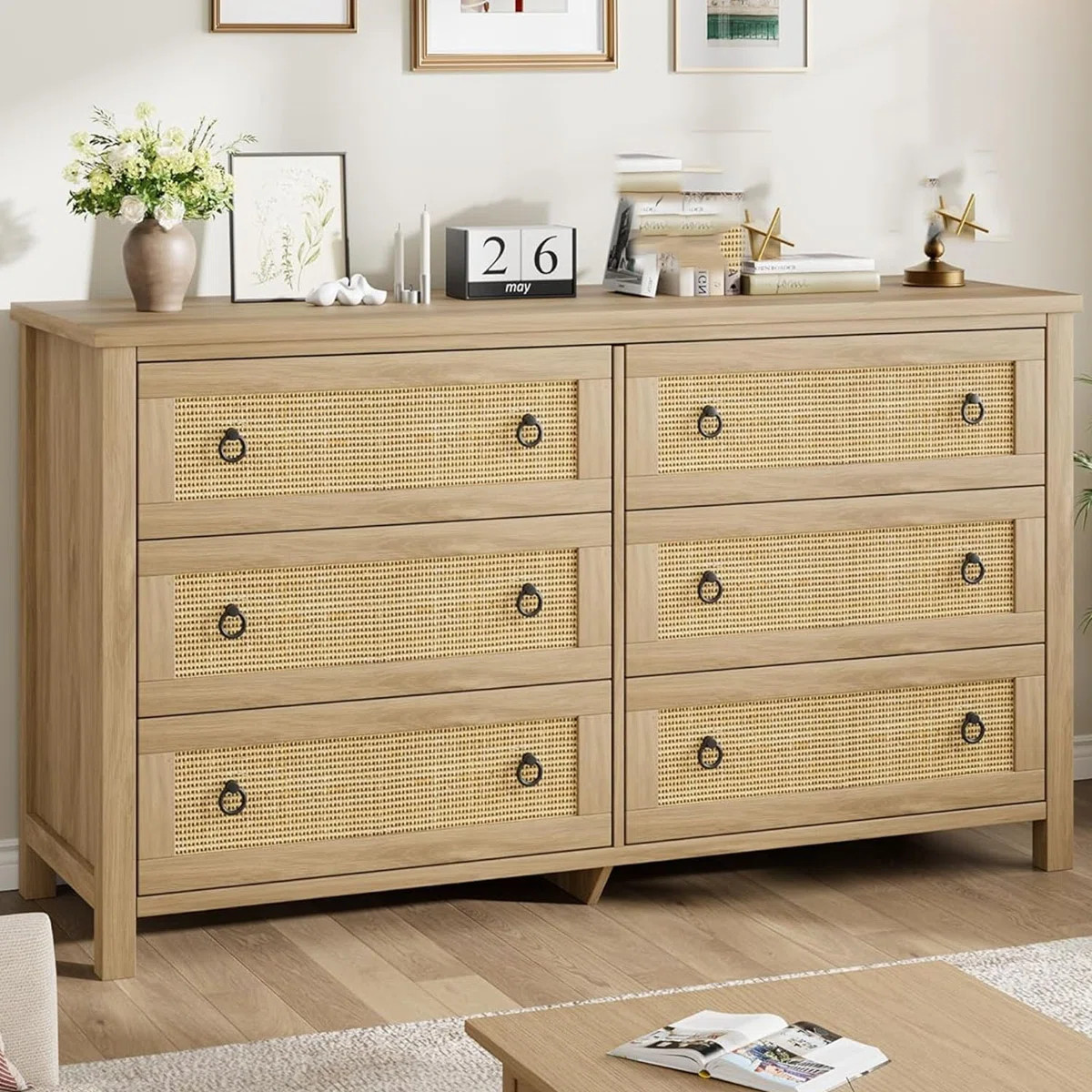 Boho Style Rattan Drawers Dresser | Wayfair North America