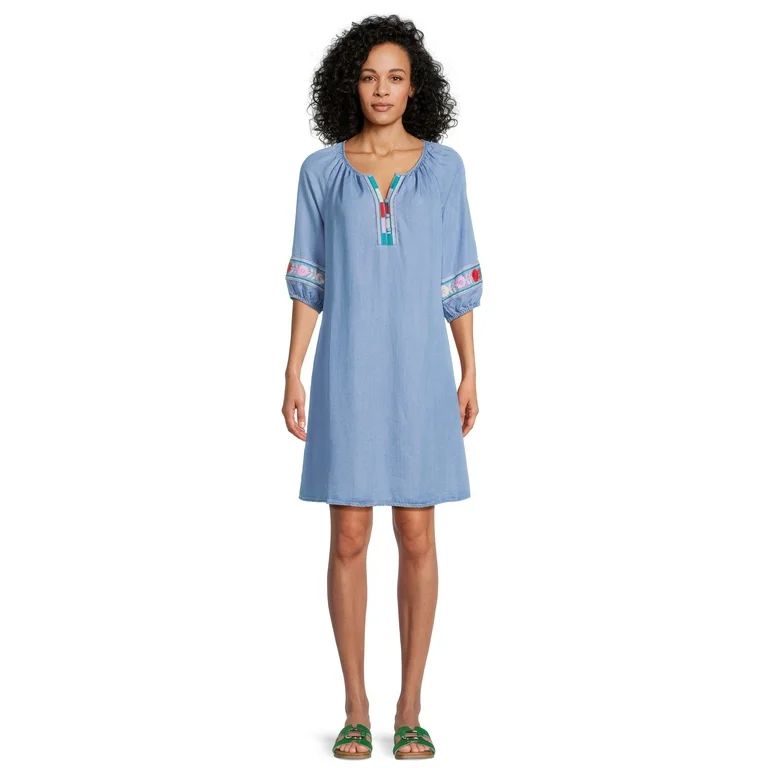 The Pioneer Woman Embellished Peasant Dress, Women's, Sizes XS-3X | Walmart (US)