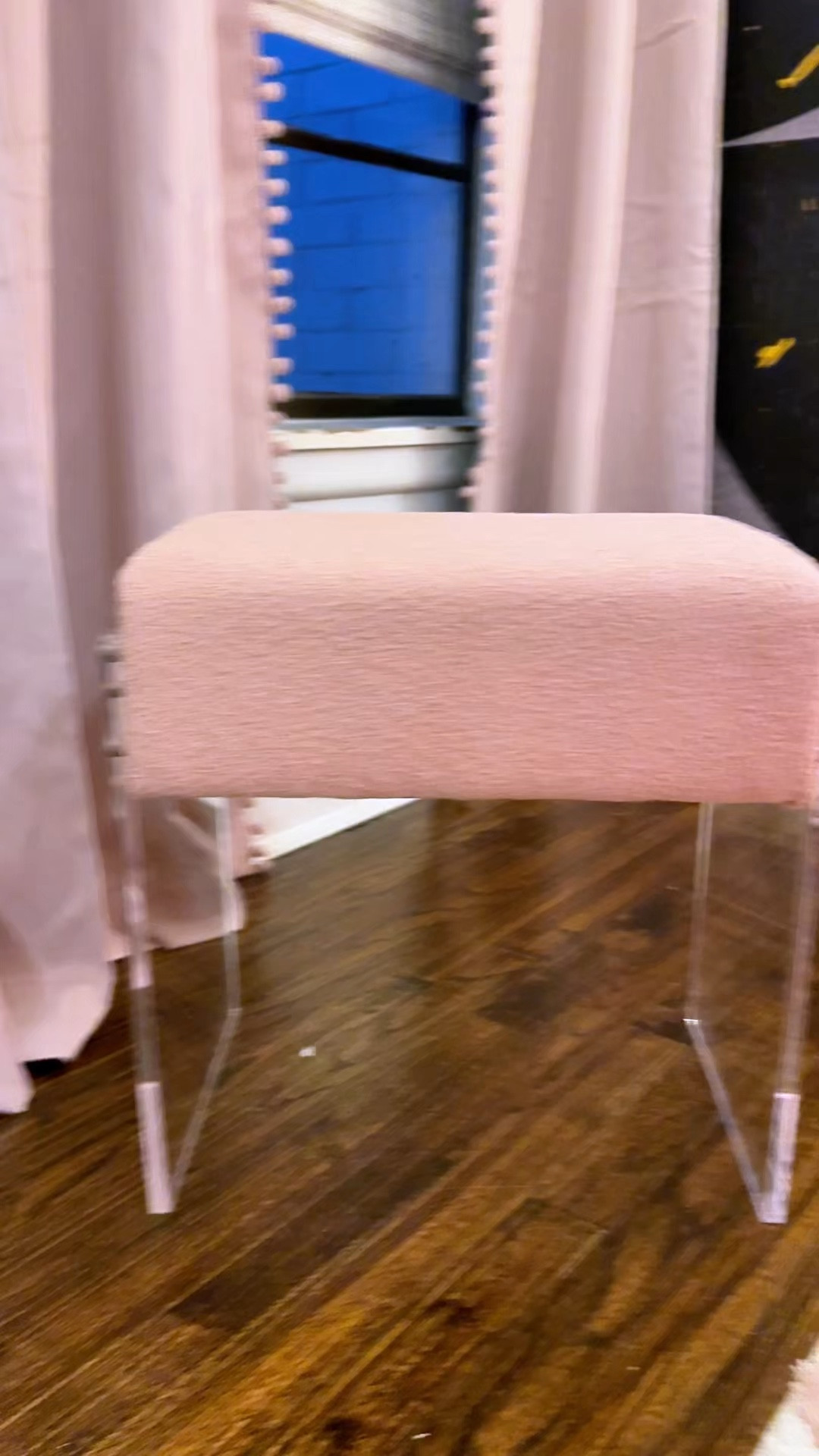 Acrylic pink ottoman for around $100! 8x10 pink dot rug is $152! 

#LTKHome #LTKKids